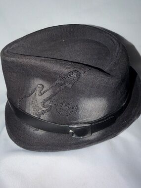HARD ROCK Cafe GUAM collectible Black Hat with Embroidered Guitar and branded